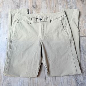 Lululemon Commission Pant Slim Novelty Canvas Tofino Sand Men's 33x31 Stretch